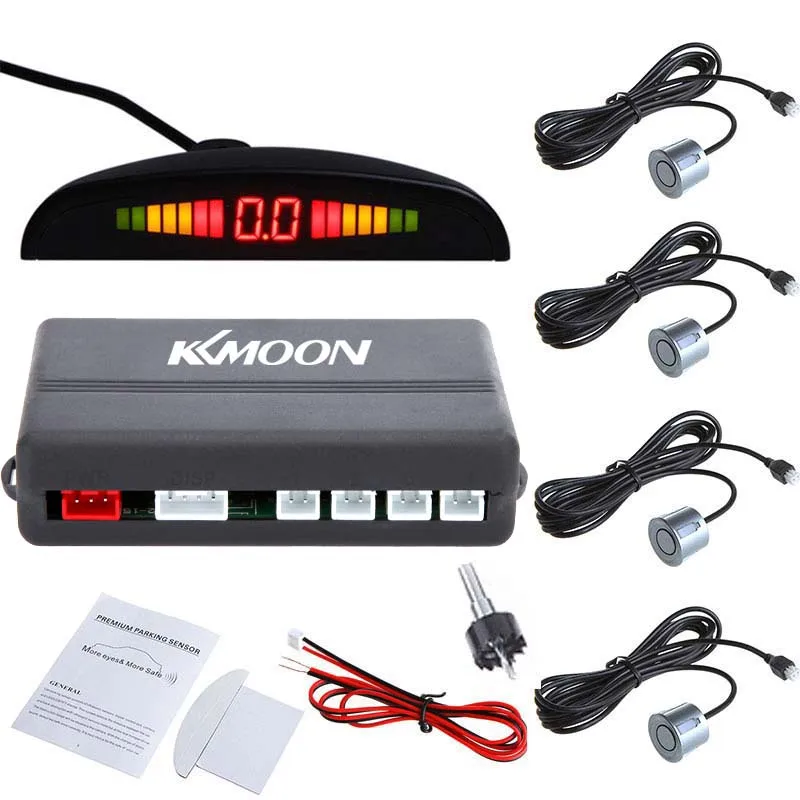 

Car Monitor Detector System Auto Parktronic LED Parking Sensor with 4 Sensors Reverse Backup Car Parking Radar