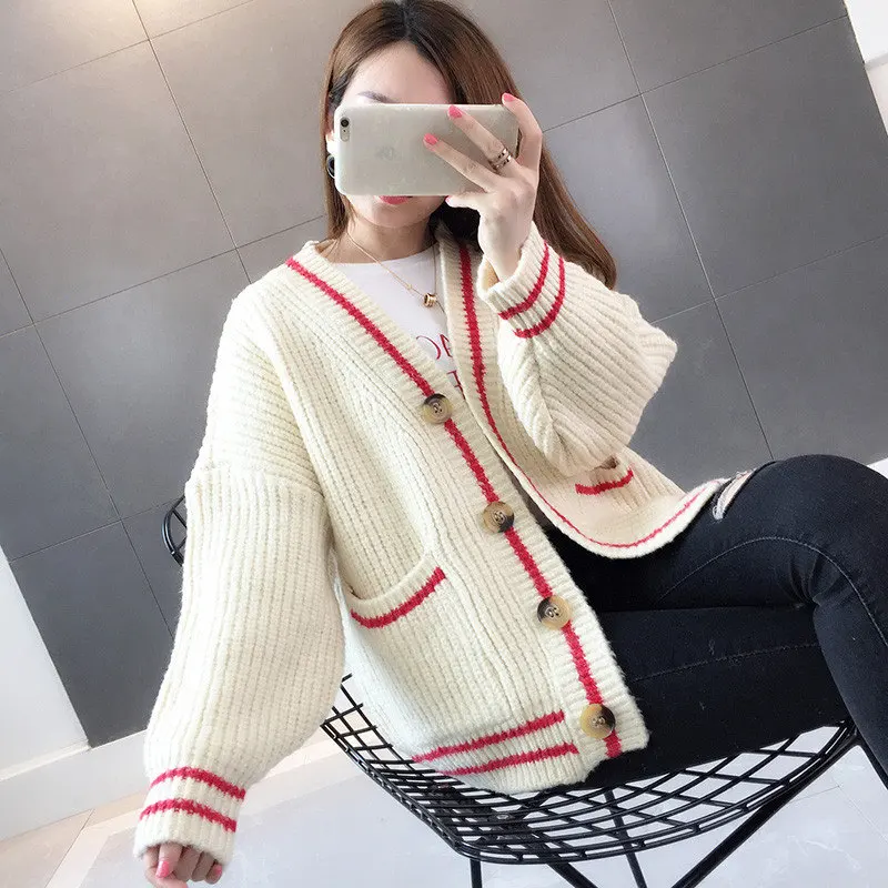 New Fashion Spring 2018 Women Sweaters Cardigans Casual Warm Long Design Female Knitted Sweater Coat Cardigan Lady |