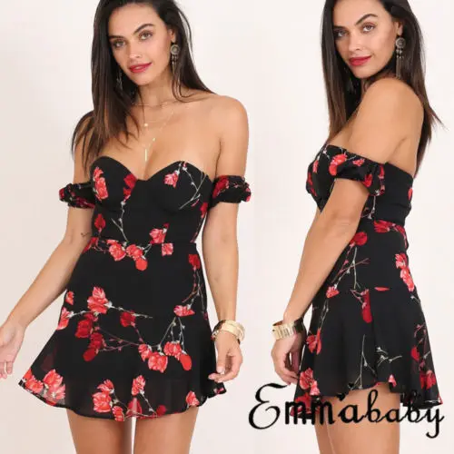 Boho для женщин пикантные вечеринки без рукавов Летние Короткие мини платье |