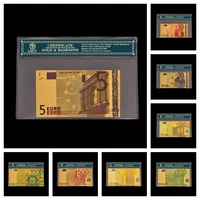 8pcslot european gold banknotes sets5 10 20 50 100 200 500 1000 euro bank note paper money for christmas gifts frame