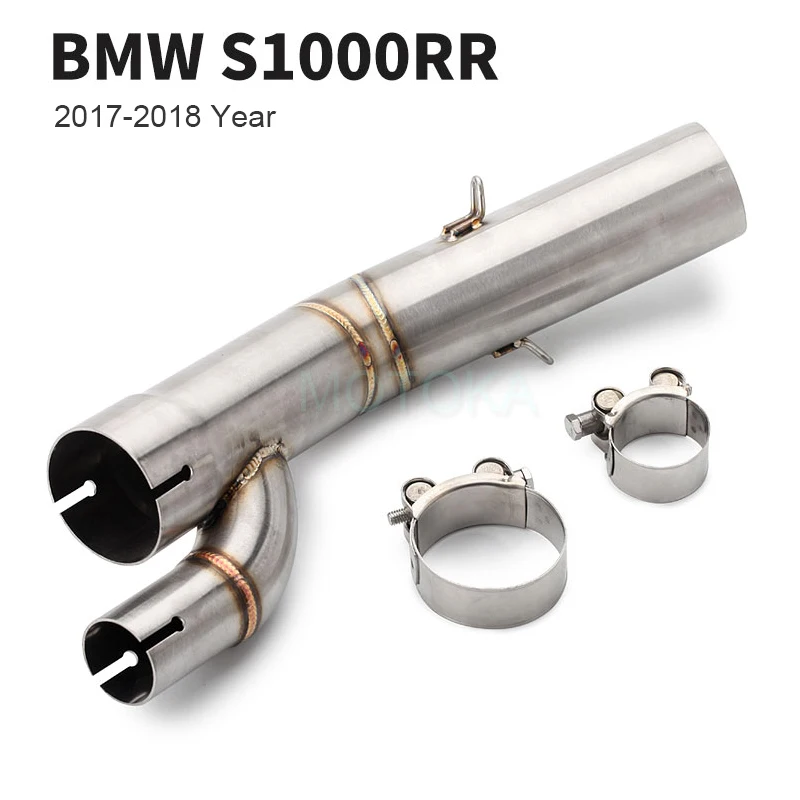 

Universal Motorcycle Modified Exhaust Pipe System S1000RR S1000R 2017 2018 Middle Link Pipe 51mm Slip-on Adapter