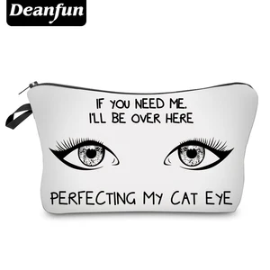 Deanfun 3D печать косметичка письмо глаза шаблон простой белый дорожный женский органайзер для макияжа 50955 #