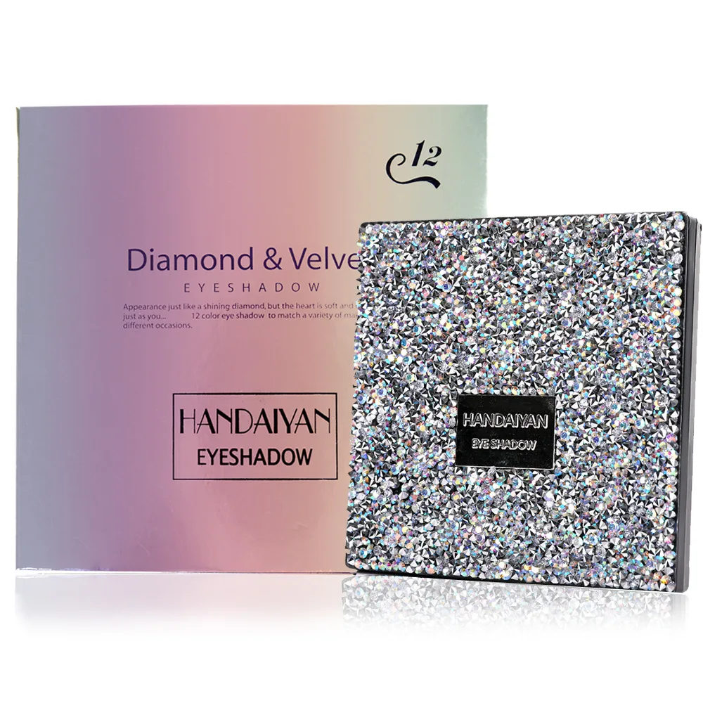 Водостойкая палитра теней для век HANDAIYAN diamond &amp velvet 12 видов цветов макияжа матовые