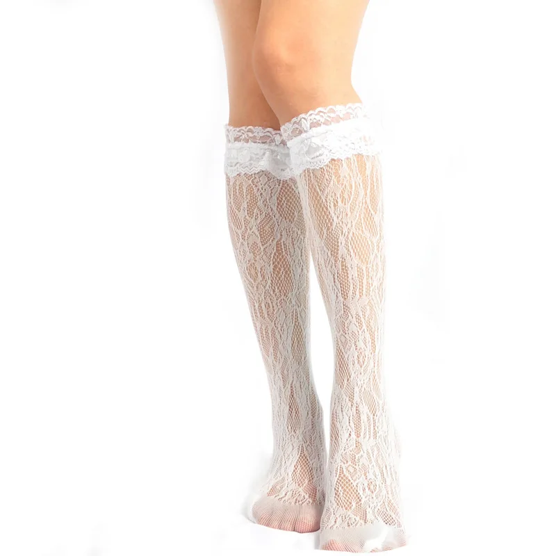 Populaire универсальные vrouwen Lolita Kant Sokken Goede Elastische Sokjes/носки средней длины Bobbysocks Kleur Wit &