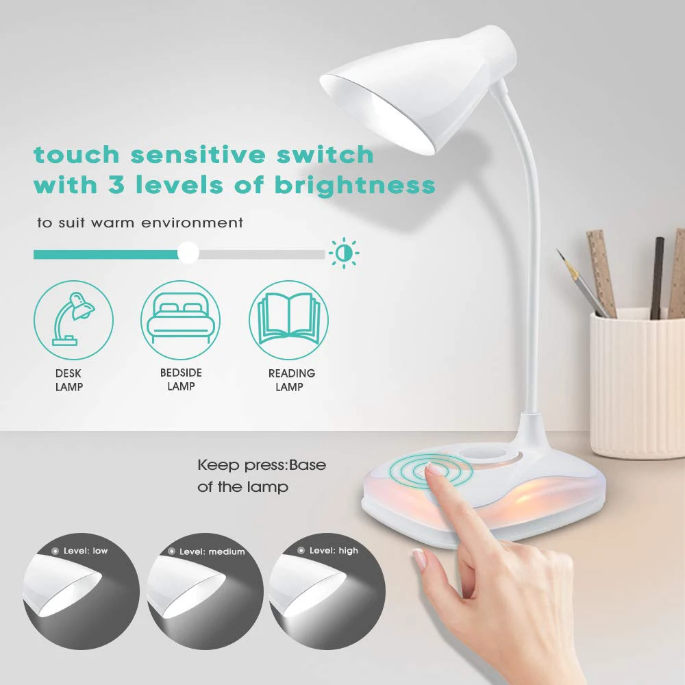 Светодиодная настольная лампа с перезаряжаемой светодиодной подставкой синим