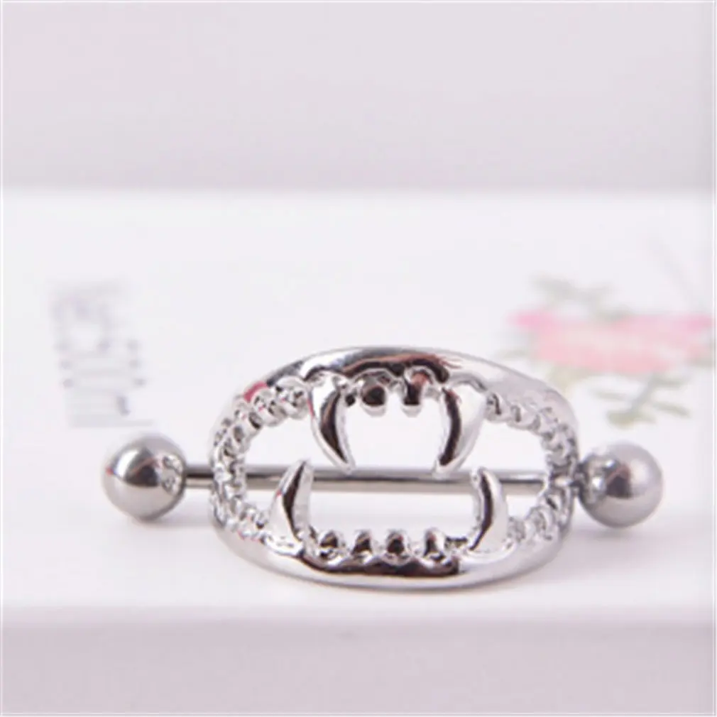 Skull Teeth Design Sexy Women Dangle Nipple Piercing Shields Bars Ring for Body | Украшения и аксессуары