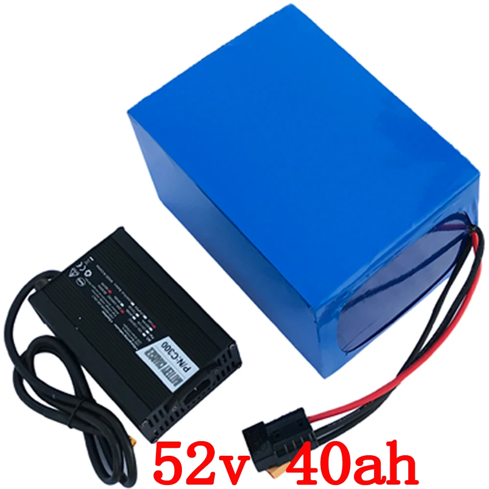 

52V Battery Pack 52V 30Ah 35Ah 40Ah Electric Bike Lithium Battery Pack for 48V 1000W 1500W 2000W E-Bike Battery with 5A Charger