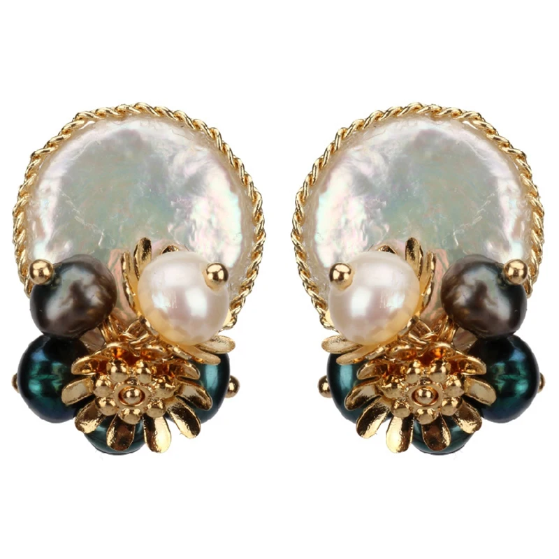 Eilepura Natural Fresh Water Baroque Pearl Handmade Stud Earring For Women Earrings Luxury Jewelry Pendientes Mujer E-A030 | Украшения и
