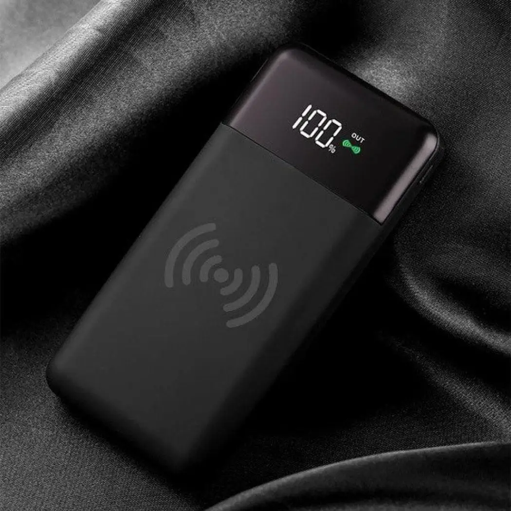 Wiress power Bank 10000Ah портативный зарядный дисплей батареи Dual USB для Xiaomi Iphone Внешние аккумуляторы 