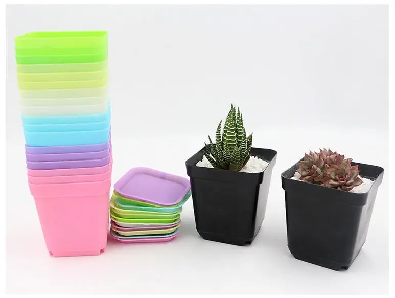 6 шт утепленные цветочные горшки квадратные подставки под Пластик для цветов