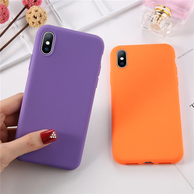 Lovebay чехол для телефона iPhone 6 6s 7 8 Plus X XR XS Max Модный простой однотонный Матовый