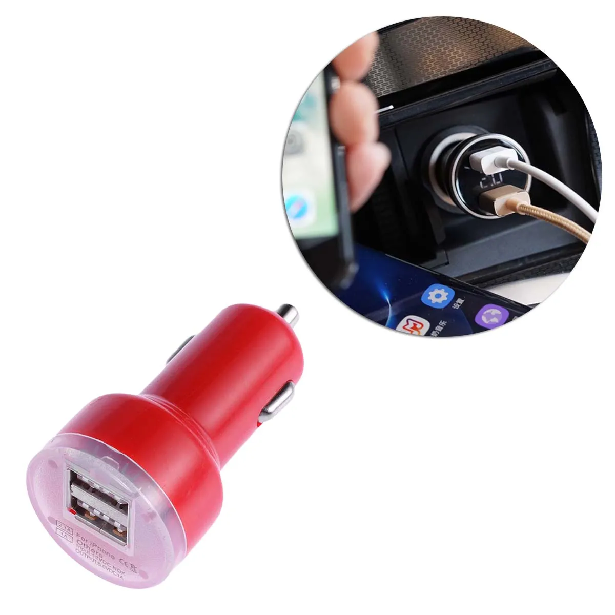 1 шт. 2.1A Универсальный зарядных порта USB для автомобиля Зарядное устройство