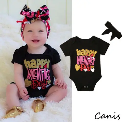 2019 Детский комбинезон на День святого Валентина летний костюм для новорожденных