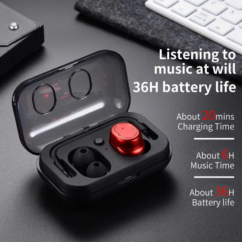 Водонепроницаемый Беспроводной наушники Bluetooth мини Touch одного уха вкладыши