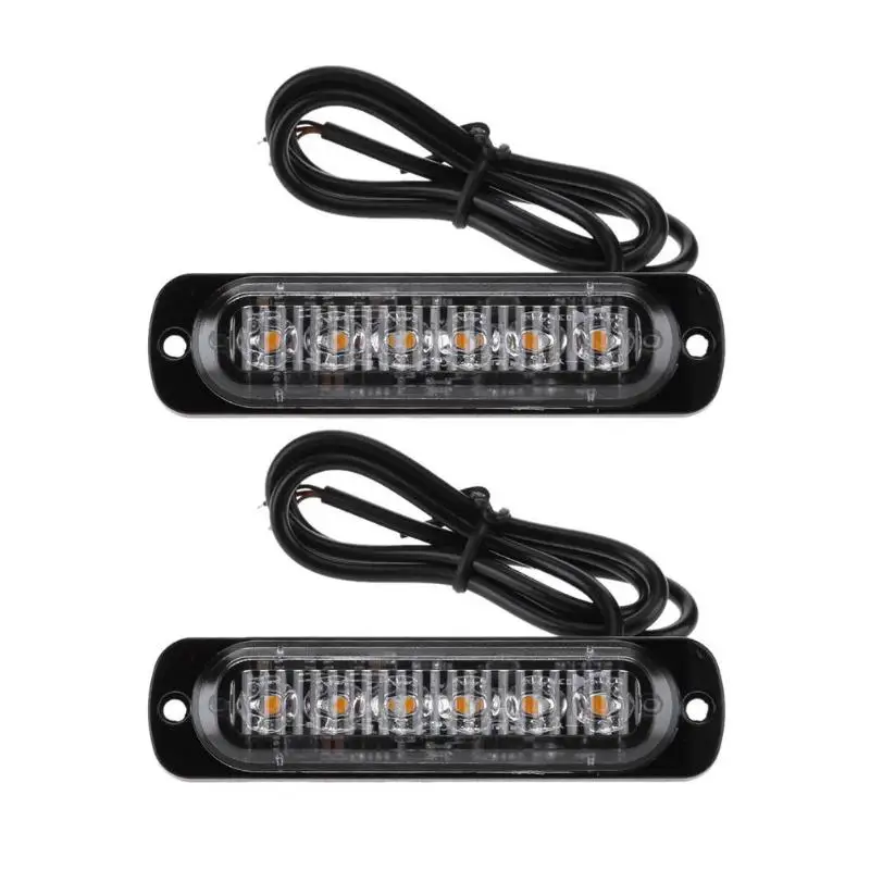VODOOL 1 пара 12 24 В 18 Вт 6LED светильник автомобильный стробоскопический янтарный