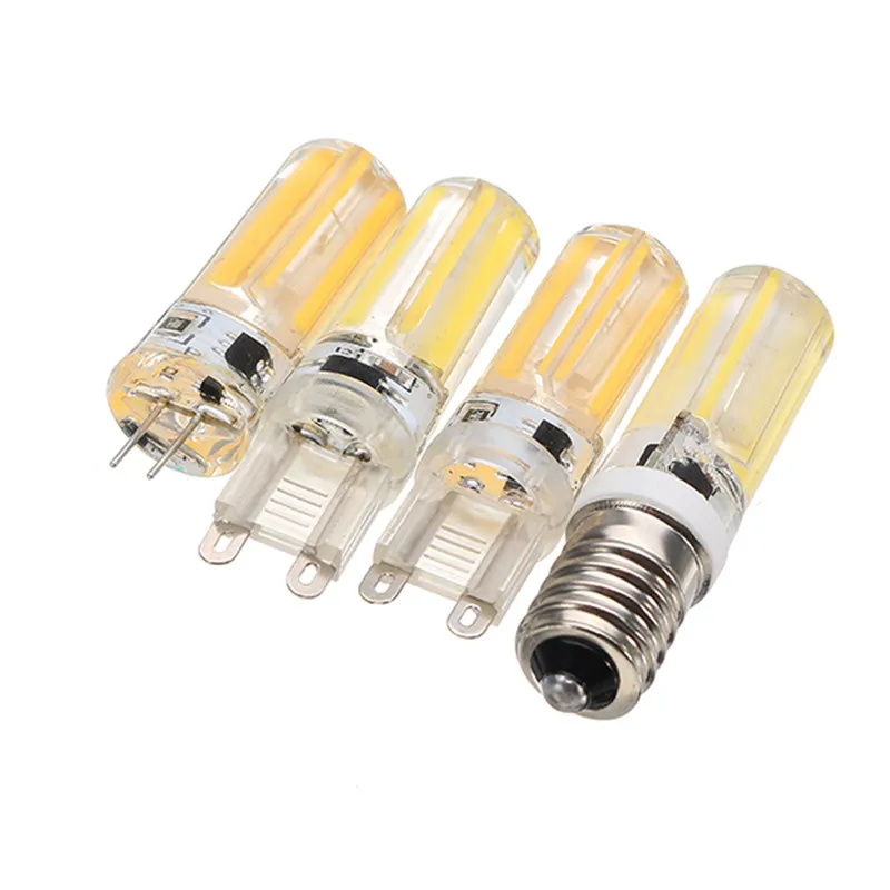 CLAITE E14 G4 G9 4 Вт COB2508 с регулируемой яркостью теплый белый чистый белый светодиодный кукурузы лампочка силиконовая лампа люстра-прожектор AC220-240V