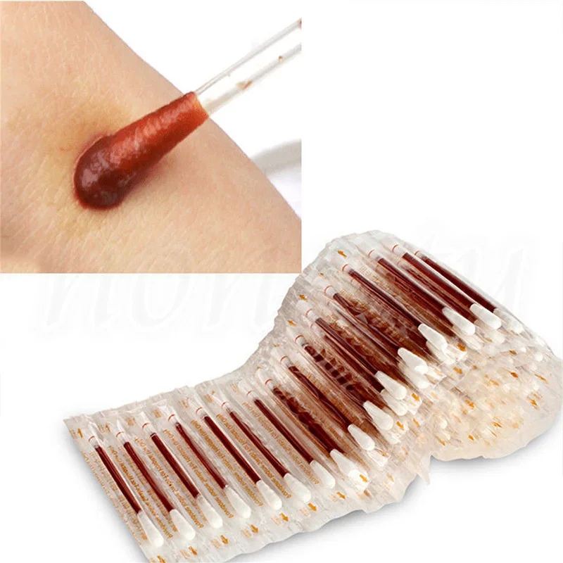 

Fashion 10pcs Medical Disposable Swab Iodine Disinfection Double Head Cotton Swab Makeup Beauty tools