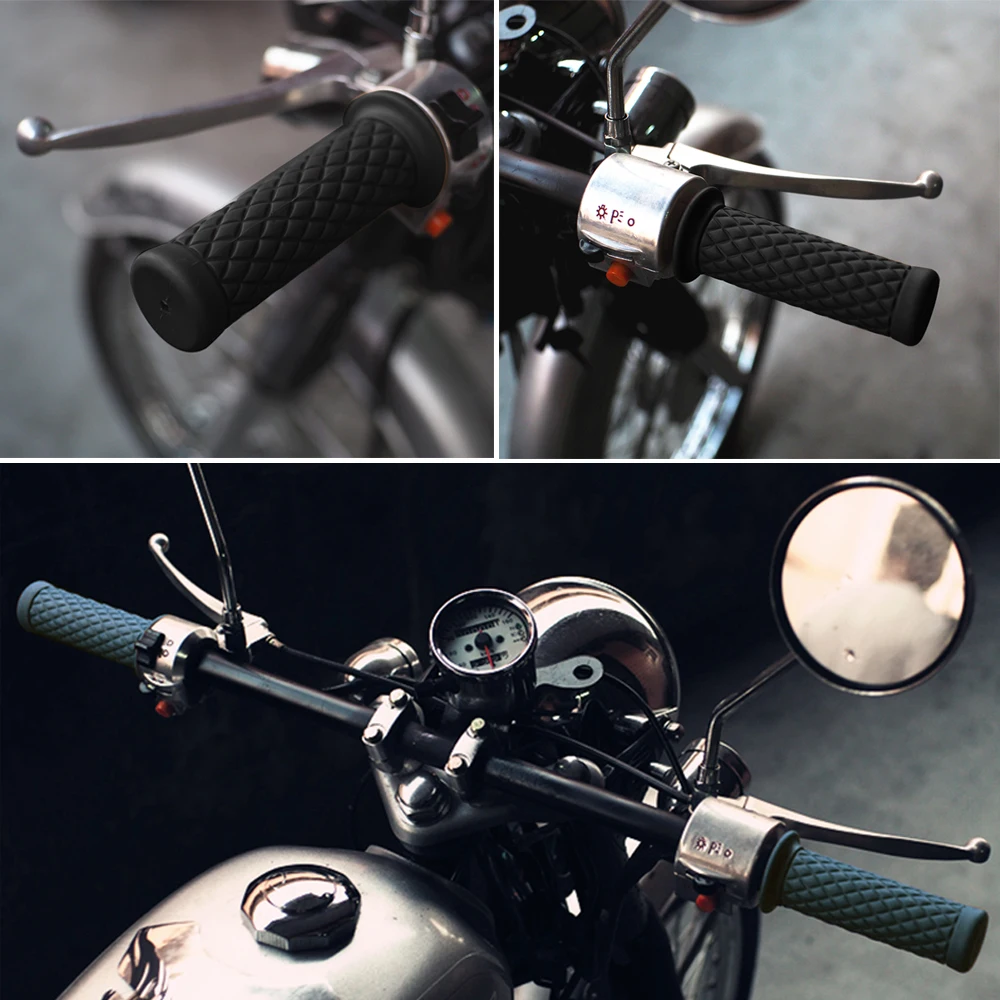 Мотоциклетные ручки sclmoto резиновые винтажные 22 мм в стиле ретро для кафе Racer Harley