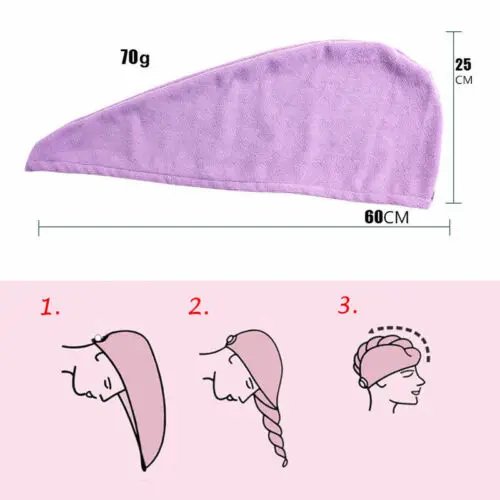 Quicky Dry Magic Microfiber Hair Quick Drying Dryer Towel Bath Wrap Hat Fast Shower Cap Turban | Дом и сад