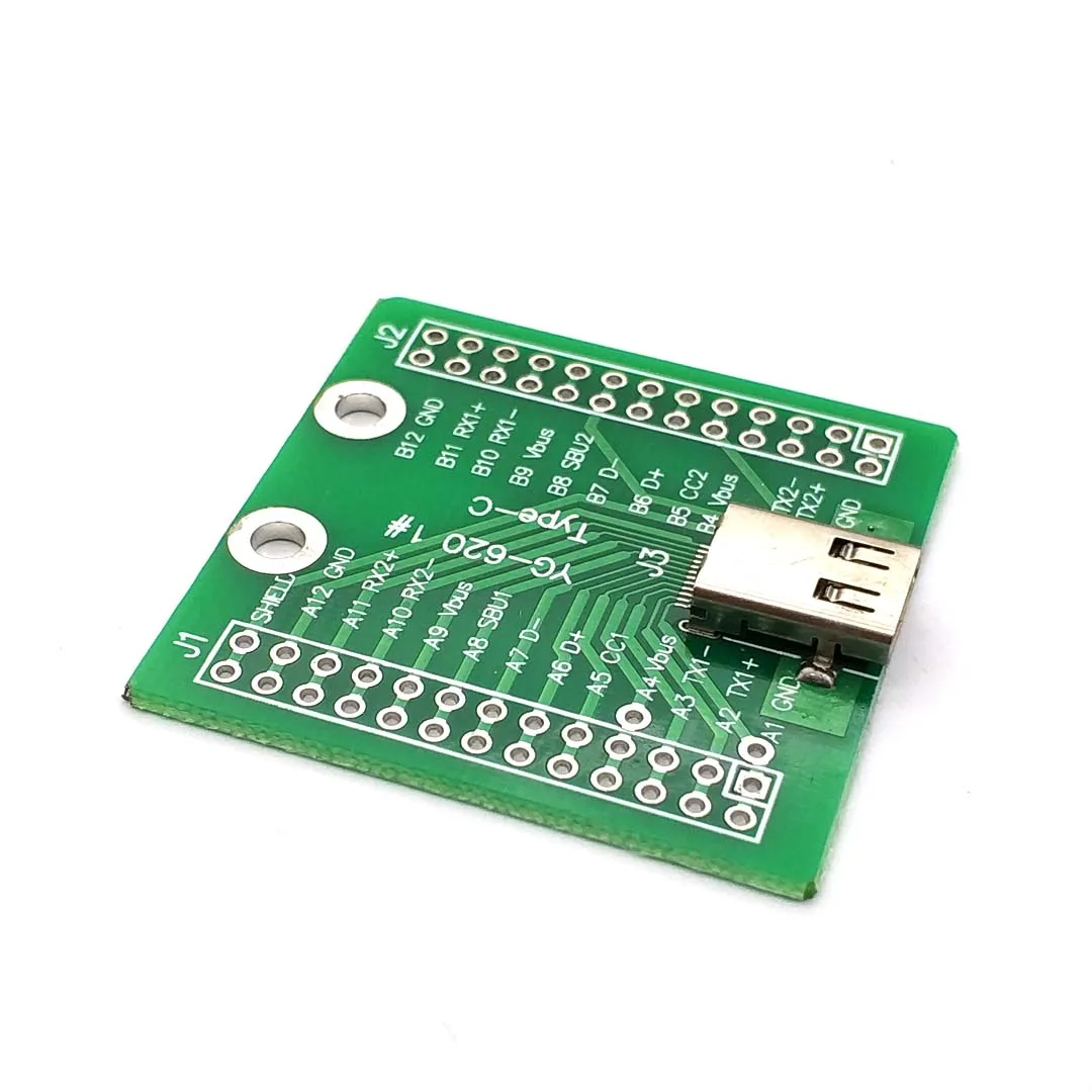 Разъем USB 3 1 Type C 24 контактный переходник с женским разъемом 2x12P печатная плата 40 мм