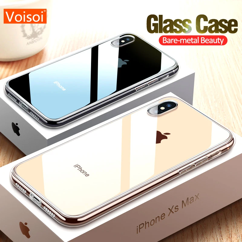 Чехол для iPhone XR X Xs Max антидетонационный грязестойкий Чехлы coque закаленное стекло
