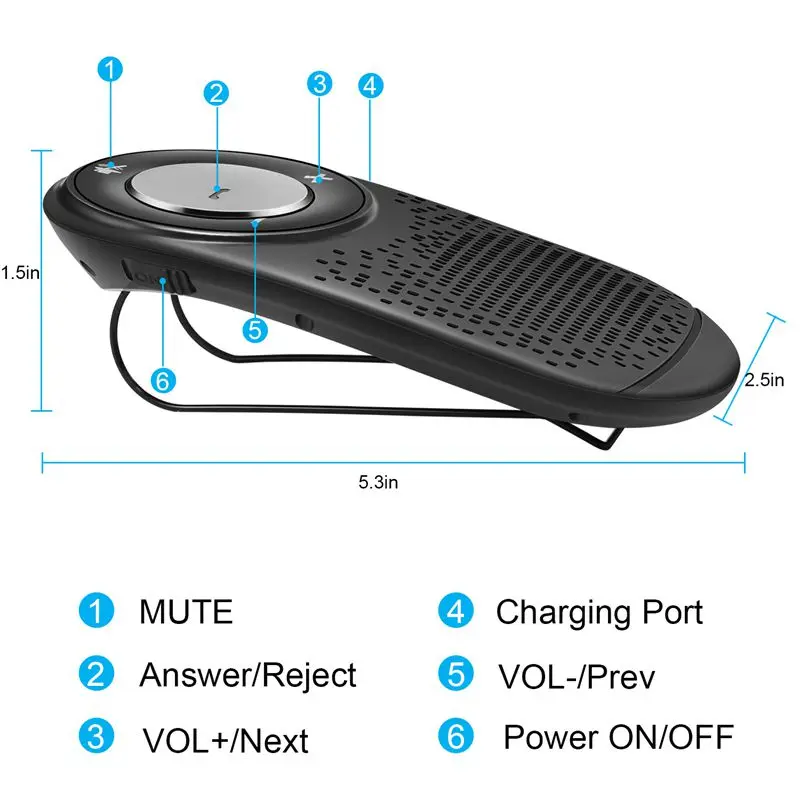 Автомобильный Bluetooth комплект громкой связи для телефонов аудио приемник звонки