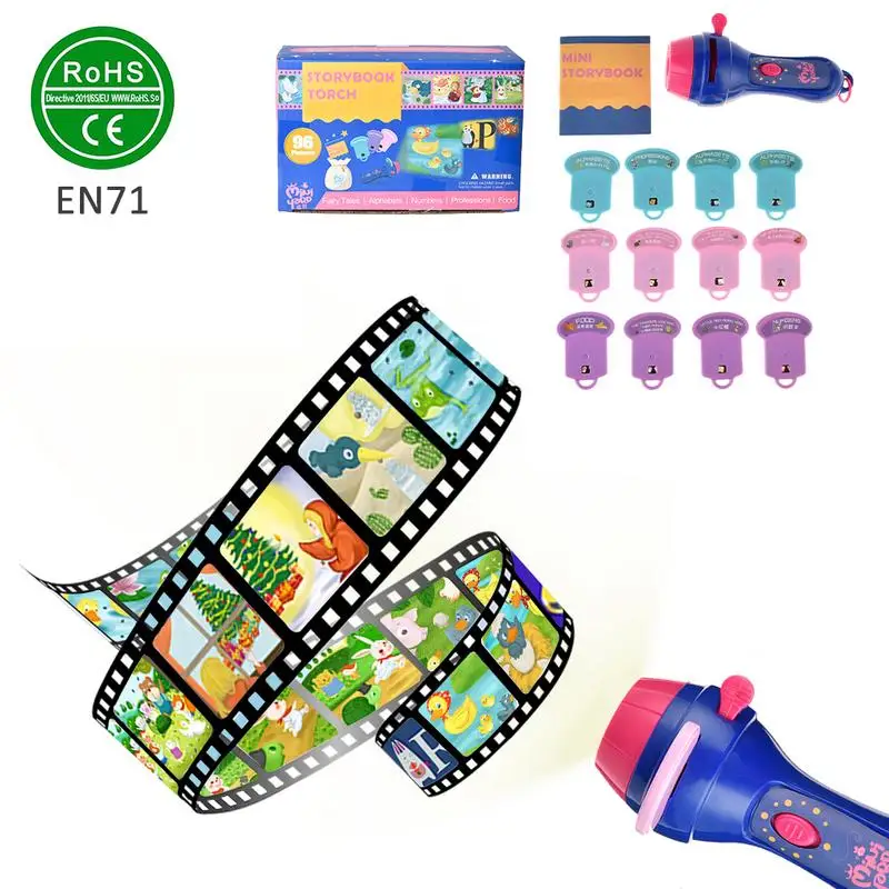

Children's Early Education Projector Fairy Tale Storybook Projector With 4 Stories 32 Images Flashlight Type Baby Learning Toy