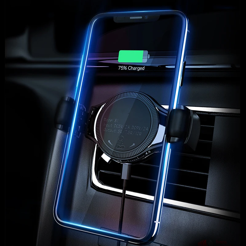 Qi Беспроводное зарядное устройство держатель телефона для iPhone XS Max XR X 8 Plus samsung S10
