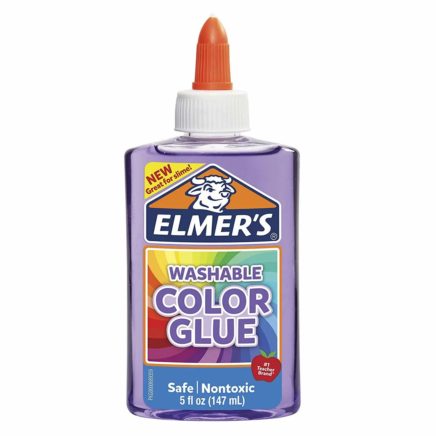 147 мл Elmers Elmer моющийся полупрозрачный цветной клей фиолетовый школьный 5 унций