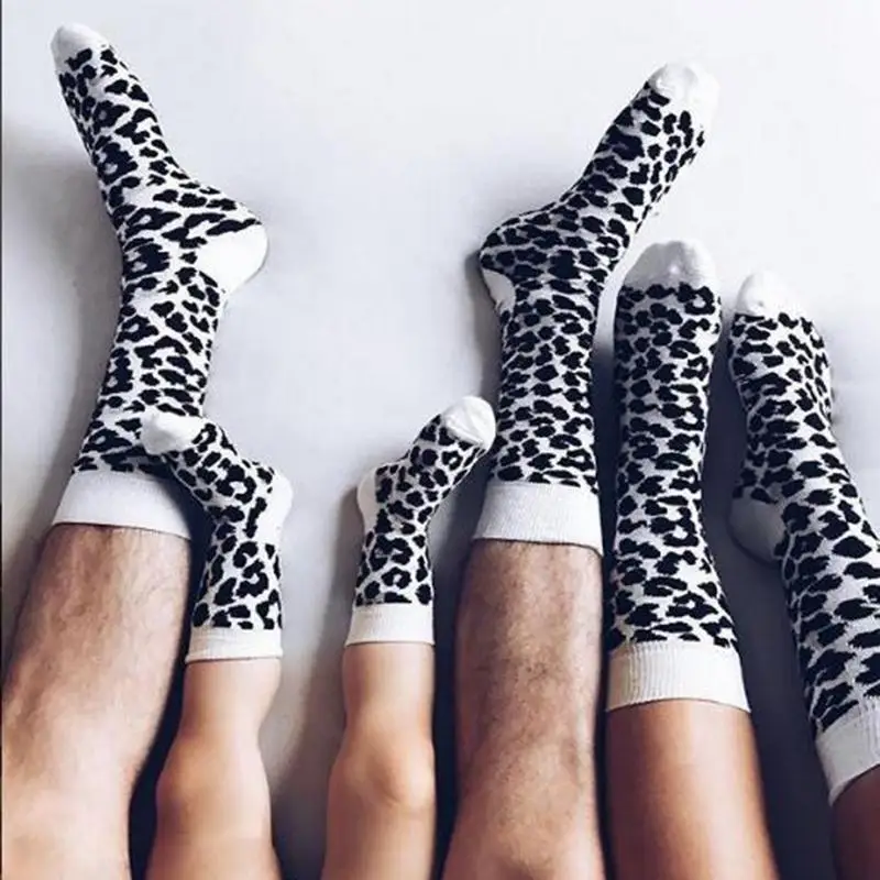 Модные Веселые носки Funnysocks с леопардовым принтом унисекс для взрослых мужчин