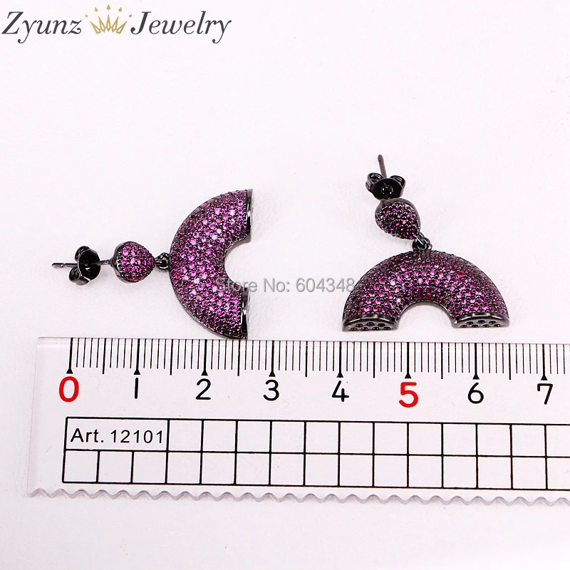 

4 Pairs Micro Pave CZ crystal focal finding, tessel earring findings, double horns\cresent horn\ moon shape EARRING