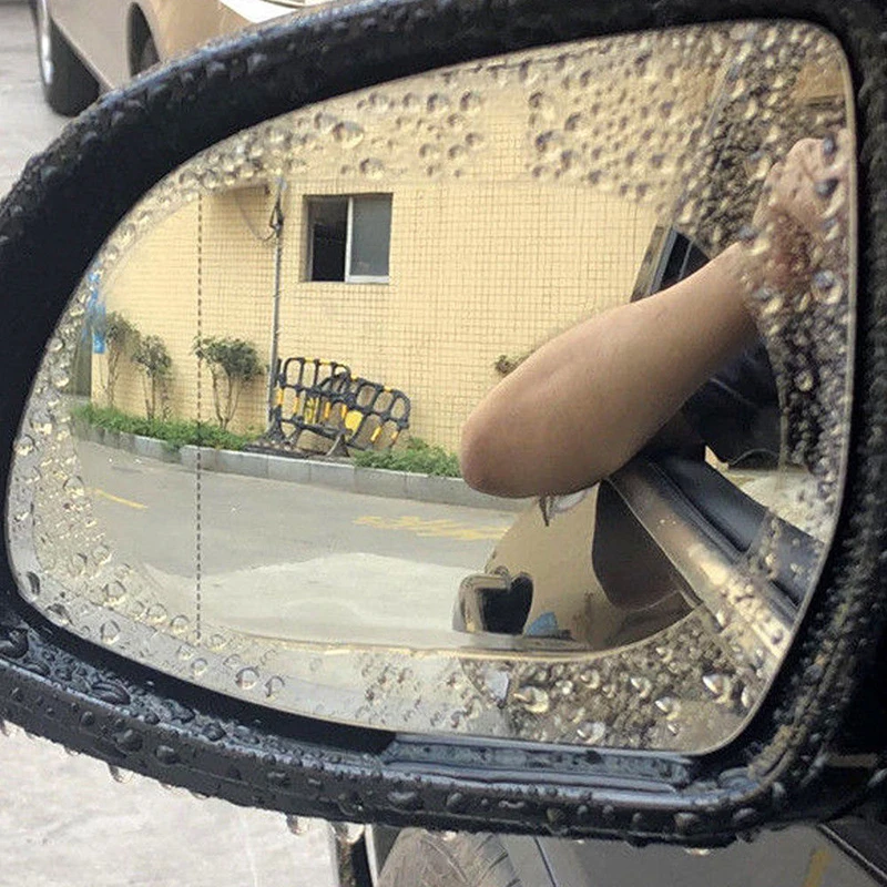 2 pcs Car Anti Water Mist Anti-fog Rainproof protect High strength transmittance Oval Rearview Mirror Protective Films 10*14.5cm |