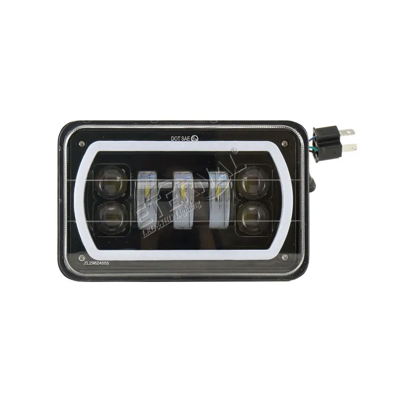 

free ship 50W 4x6 led headlight RGB light colorful daytime running lights high beam 12V for car motorcycle truck farm tractors