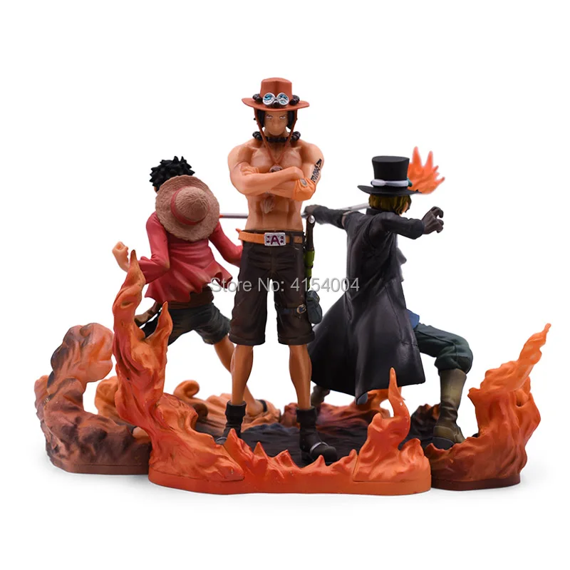 3 шт./компл. Аниме One Piece DXF Brothers Luffy Sabo Ace ПВХ фигурка Коллекционная модель