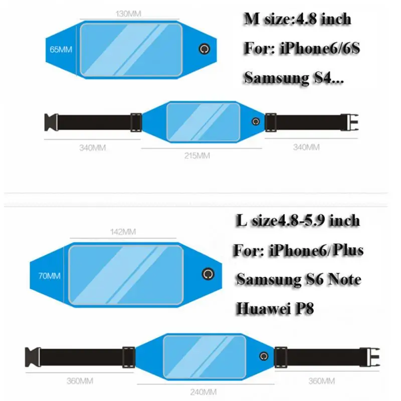Поясная сумка для мужчин и женщин Спортивная поясная водонепроницаемая экрана