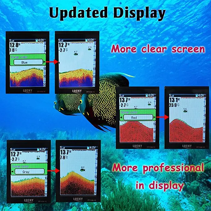 Lucky FF1108-1CWLA Sonar рыболокатор беспроводной лодка рыбалка сенсор Сигнализация портативный эхолот рыболокатор оборудование