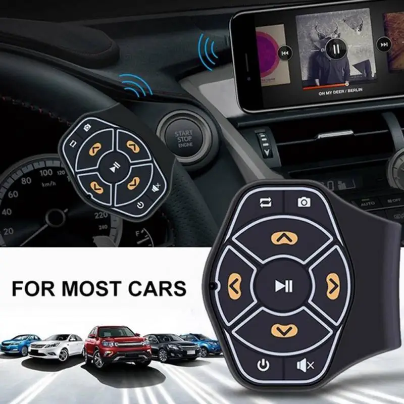 Беспроводной Bluetooth пульт дистанционного управления медиа Кнопка рулевого колеса автомобиля велосипед для iphone Android телефон музыка фото управление Лер