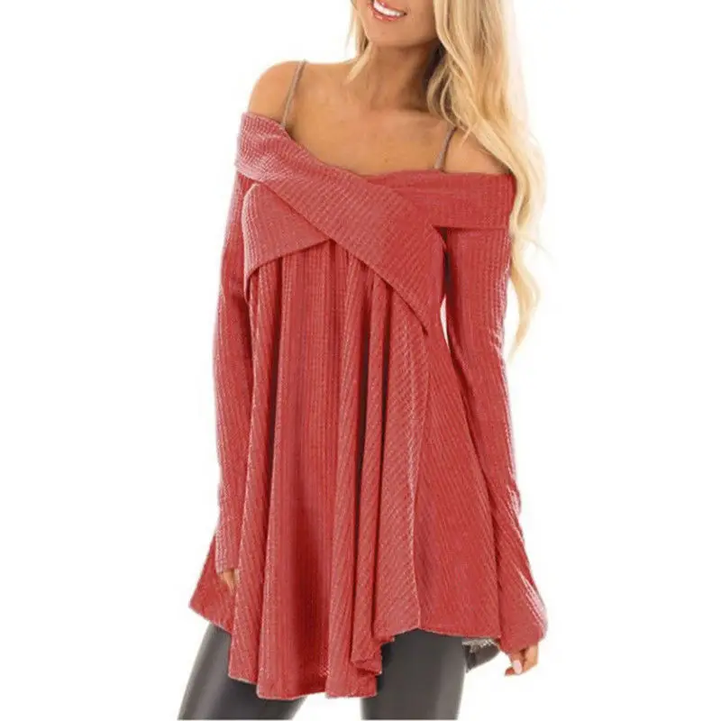 Фото Plus Size S-5XL Women Off Shoulder Loose Full Sleeve Knitted Sweaters High Street Stylish Autumn 2018 Pullovers Tops Женская одежда Plus Size S-5XL Women Off Shoulder Loose Full Sleeve Knitted Sweaters High Street Stylish Autumn 2018 Pullovers Tops Женская одежда