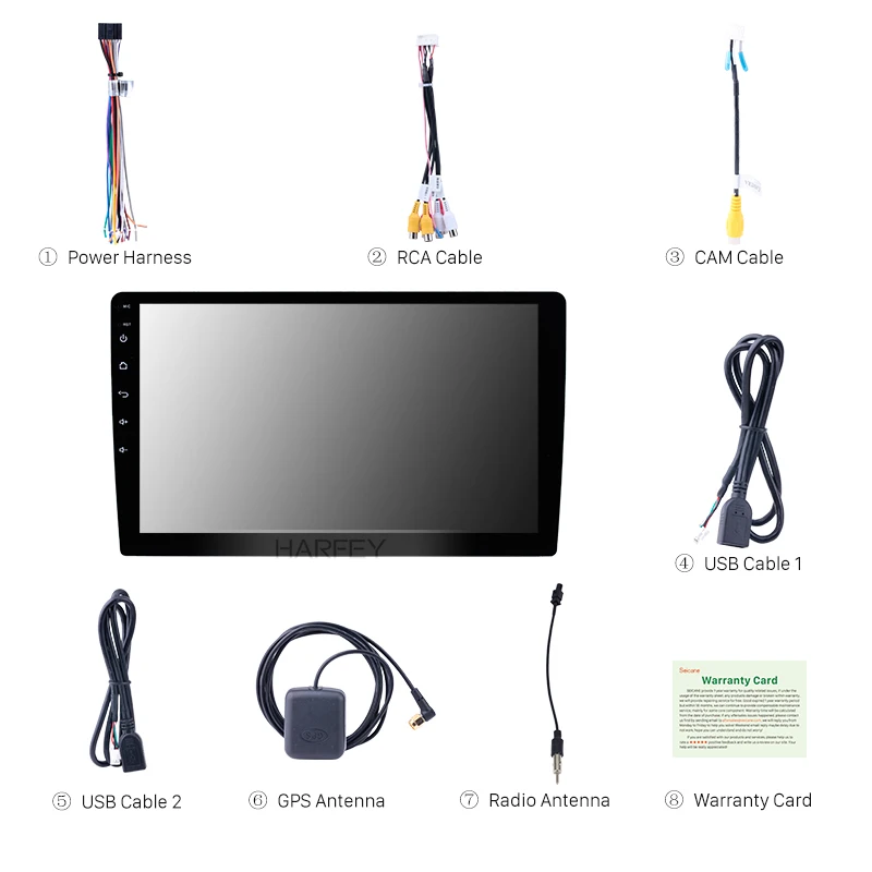 Harfey Универсальный Android 8 1 HD 10 &quotАвтомобильный мультимедийный плеер GPS Bluetooth