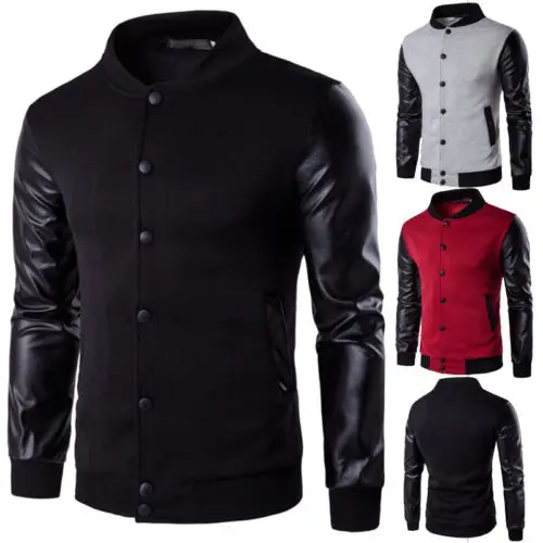 Thefound Новинка 2019 года для мужчин Кожаная Куртка Черный Slim Fit байкер мотоцикл