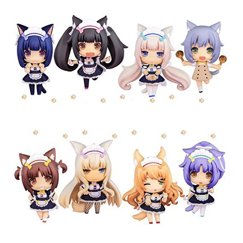 8 шт./компл. 7 см Q Version NEKOPARA шоколад ваниль азуки кокосовый клен Корица ПВХ экшн