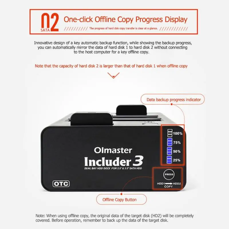 Includer 3 Dual Bay SATA к USB 0 2 5 дюймов внешний жесткий диск Док станция HHD SSD данных чтение