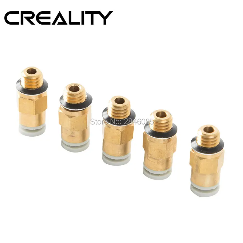 CREALITY 3D 3 шт./лот золотые маленькие прямые пневматические соединители части