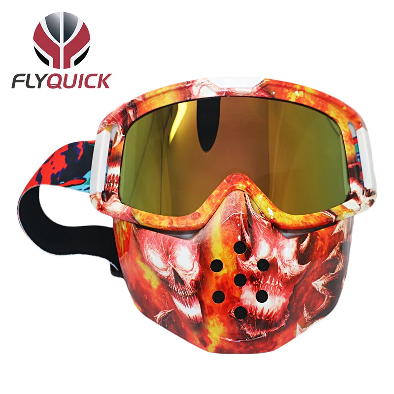 FLYQUICK мотоцикл езда Велоспорт Oculos съемный Gafas очки мотокросса пылезащитный шлем