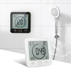 Часы настенные с таймером для душа, цифровые водонепроницаемые ЖК-дисплеи для ванной комнаты, влажность и температура, для кухни