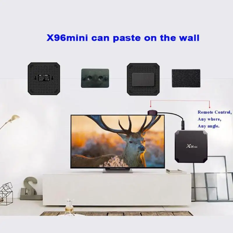X96 Мини ТВ-бокс Android 7 1 OS Smart tv BOX S905W четырехъядерный WiFi телеприставка ГБ 8 X96mini