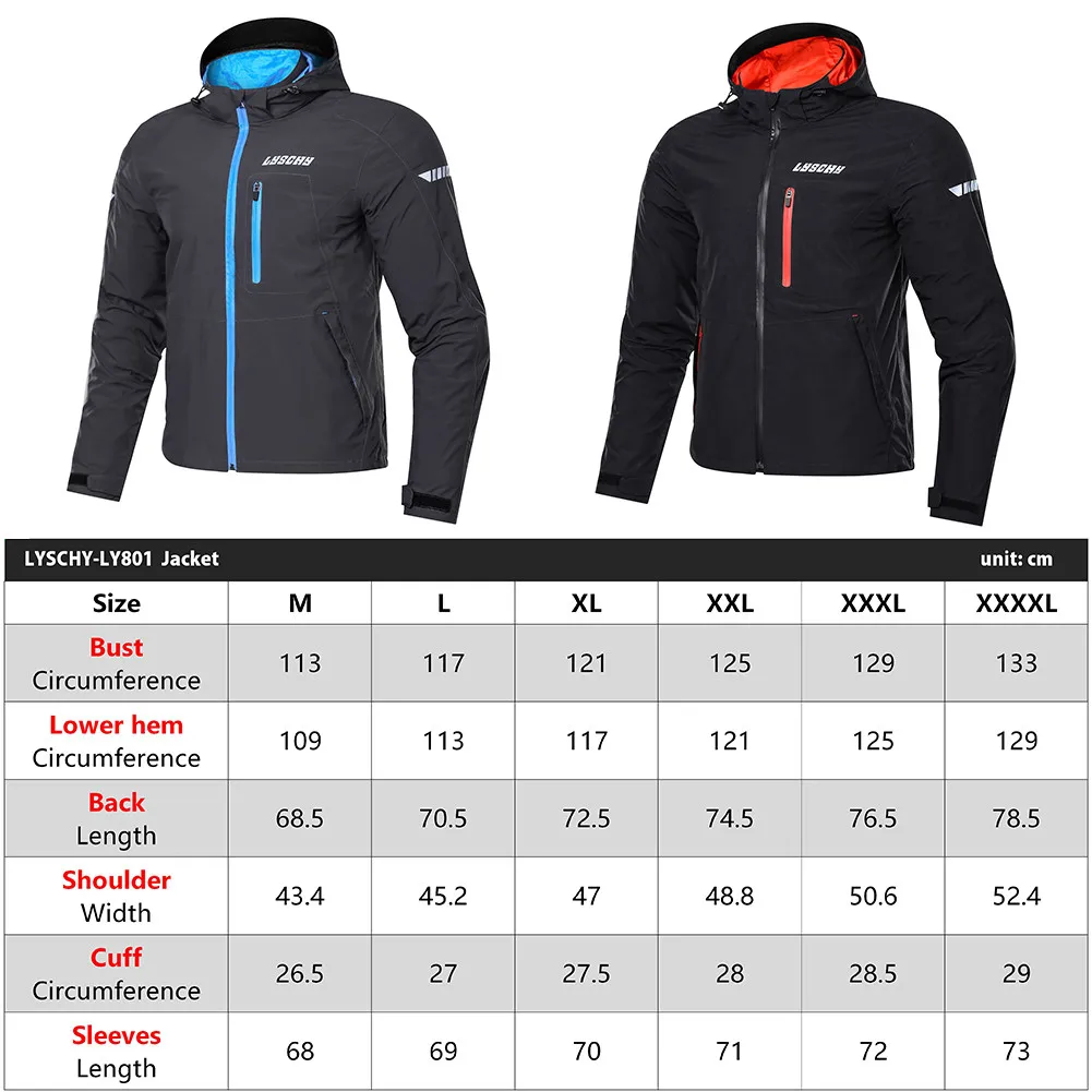 LYSCHY Riding Hoodie Motorcycle Jacket Moto Body Armor Man Suit Protection Coat Clothing Reflective Protector Clothes Jackets | Автомобили