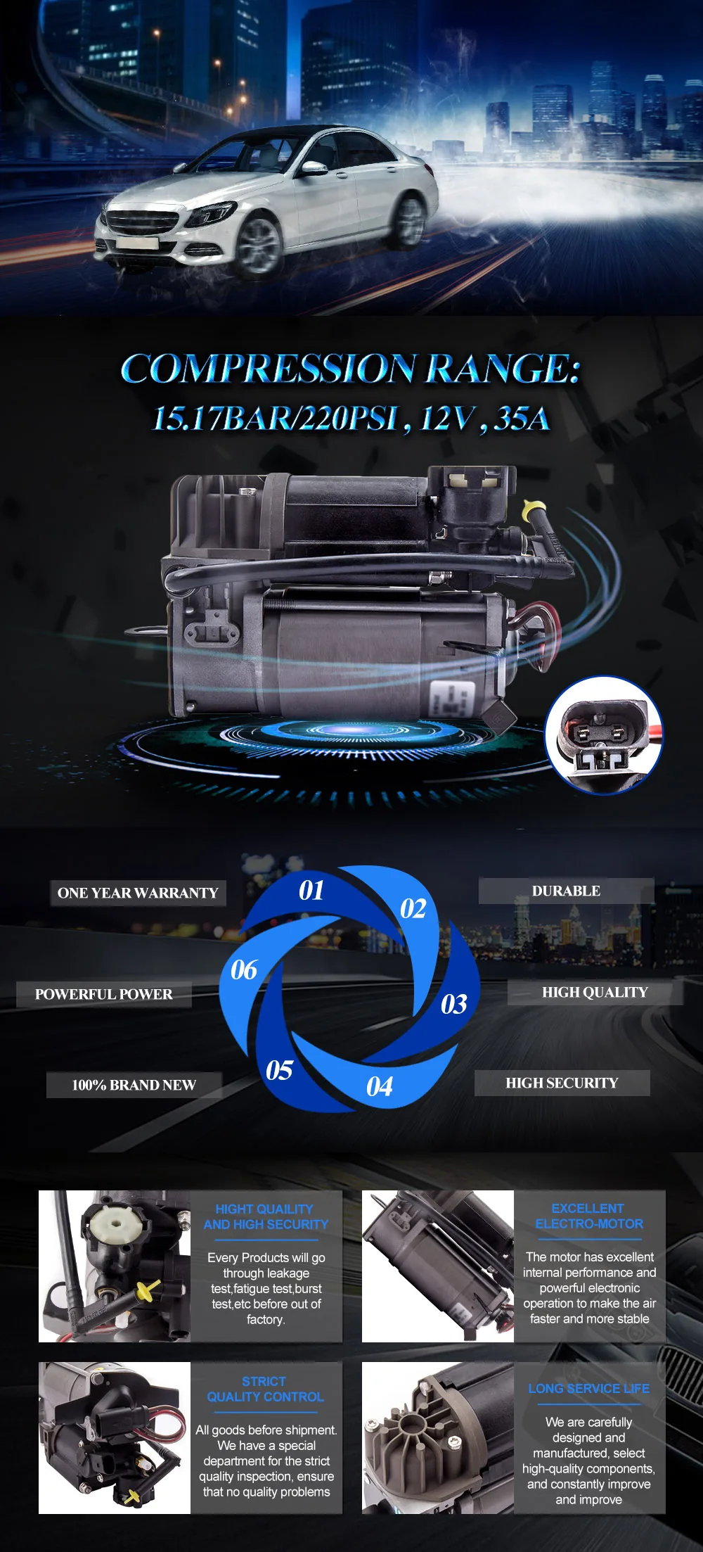 Воздушный насос для Mercedes 2001 W220 W211 W219 E550 2113200304 подвеска компрессор 2203200104|pump for|pump