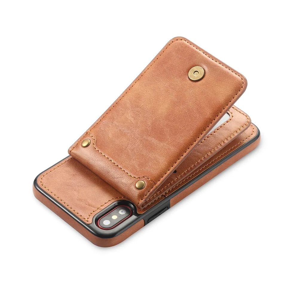 KISSCASE Новый кожаный чехол с отделением для карт iPhone X Xs 7 8 6 s деловой чехол-кошелек 6s