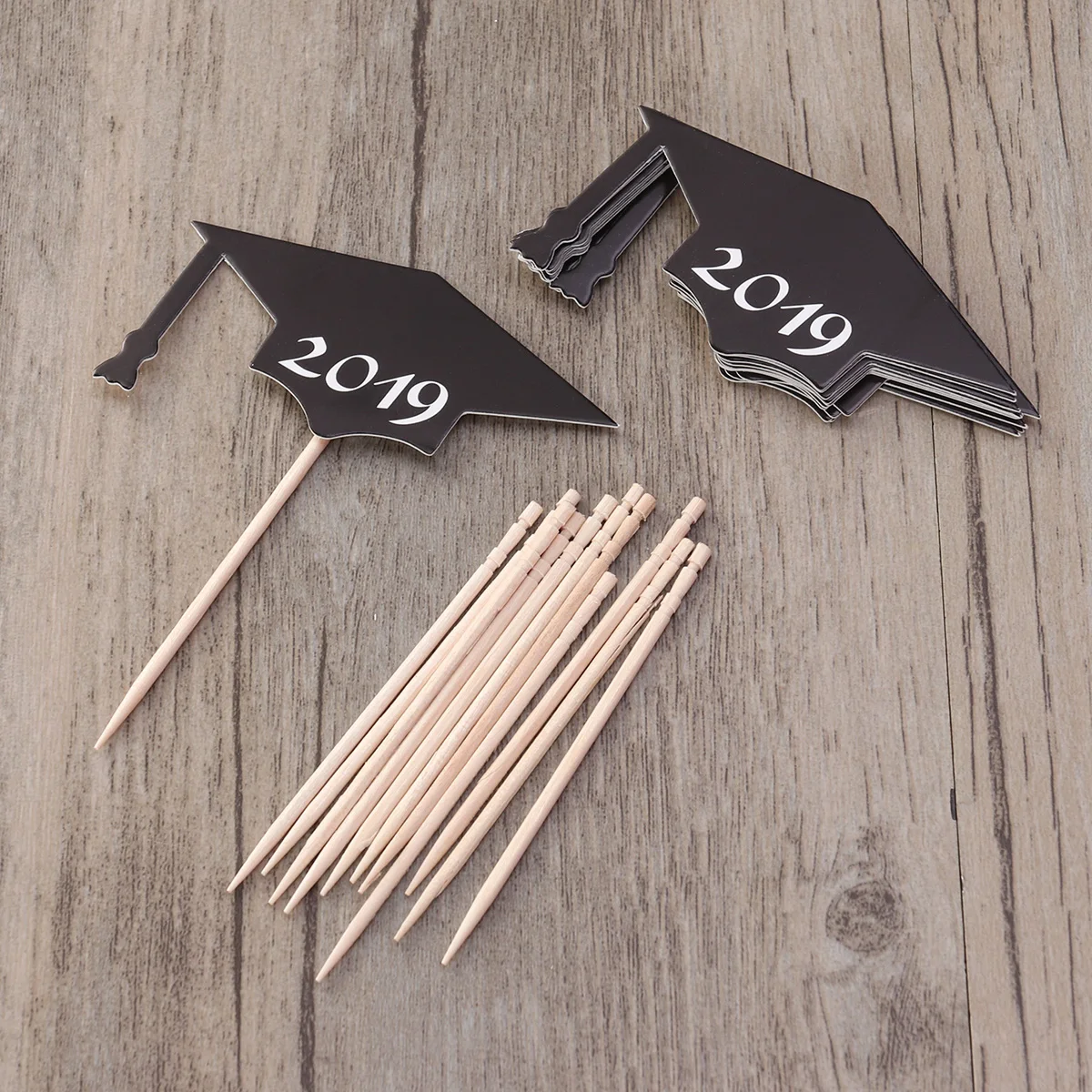 12pcs 2019 Bachelor Cap Cake Topper Graduation Decorative Insert Card Party Favor Decoration Supplies | Дом и сад